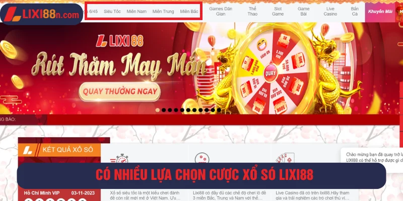 Có nhiều hình thức cược xổ số cho bet thủ lựa chọn