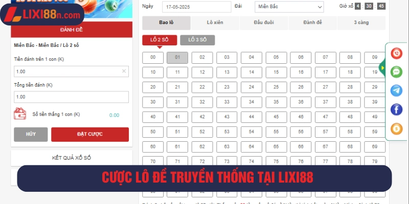 Đặt cược xổ số truyền thống tại Lixi88